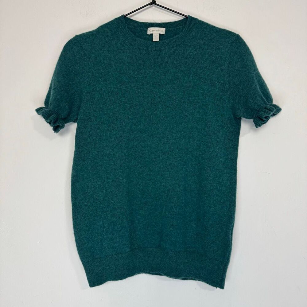 Garnet Hill Puff Sleeve Cashmere Top S